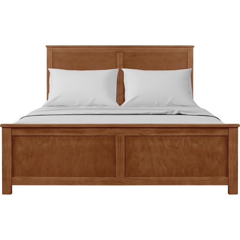 Winston Wooden Platform Bed in Walnut Queen with 2 Nightstands