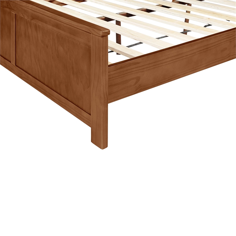 Winston Wooden Platform Bed in Walnut Queen with 2 Nightstands