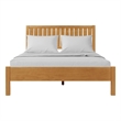 Graham Wooden Platform Pine Bed in Oak King with Slatted Headboard