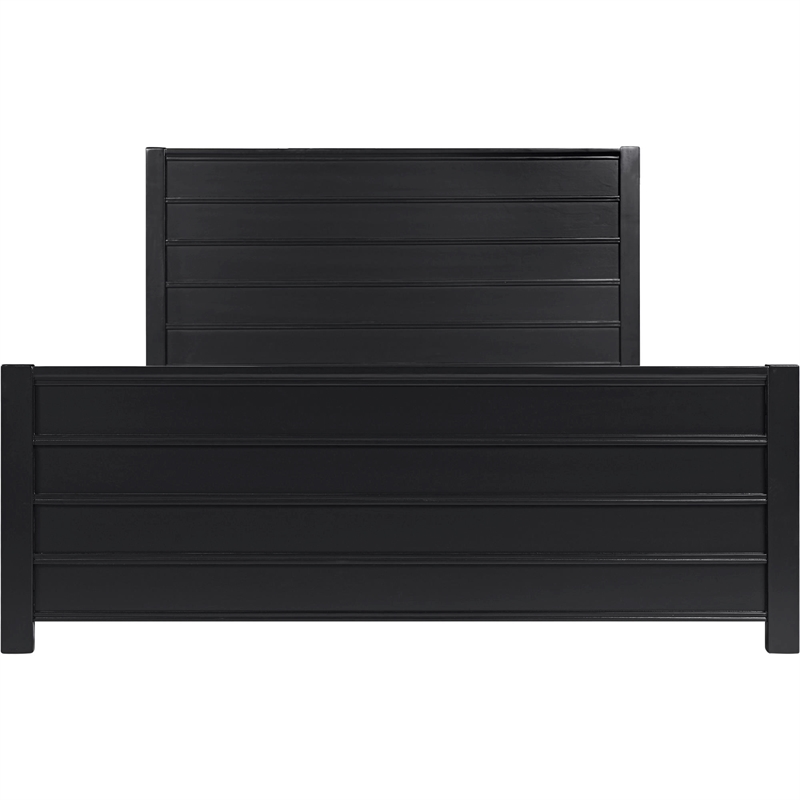 Caroline Wooden Platform Bed in Black Queen