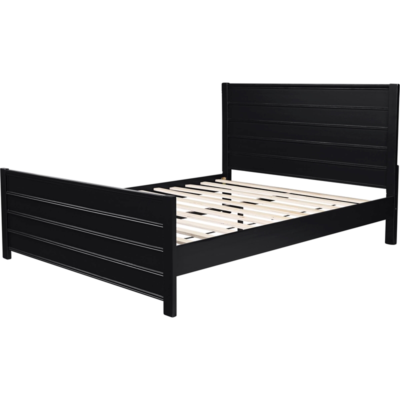 Caroline Wooden Platform Bed in Black Queen