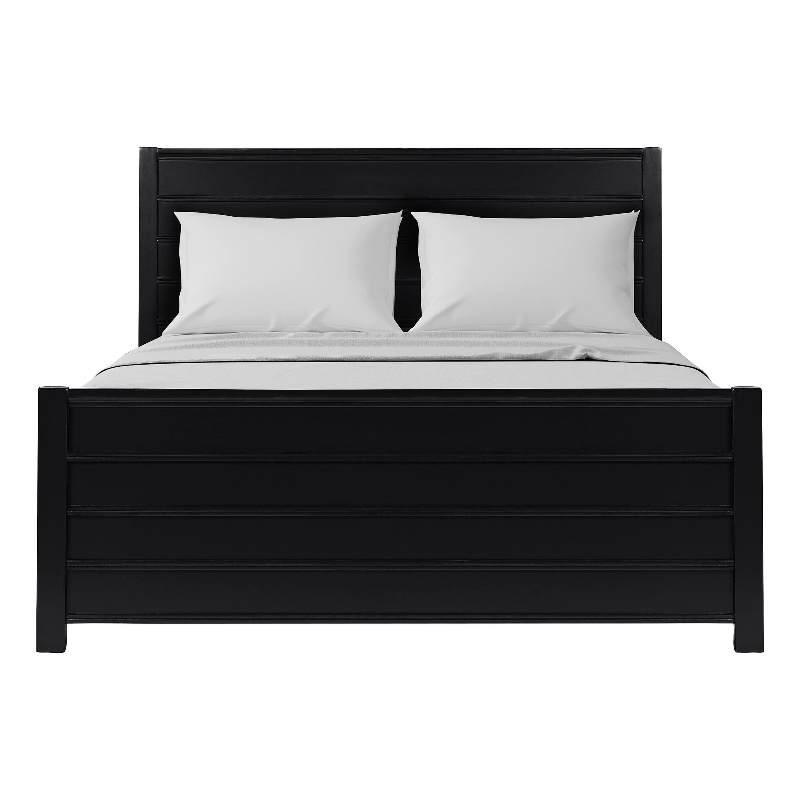Caroline Wooden Platform Bed in Black Queen