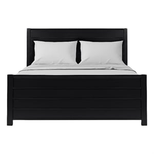 Caroline Wooden Platform Bed in Black Queen
