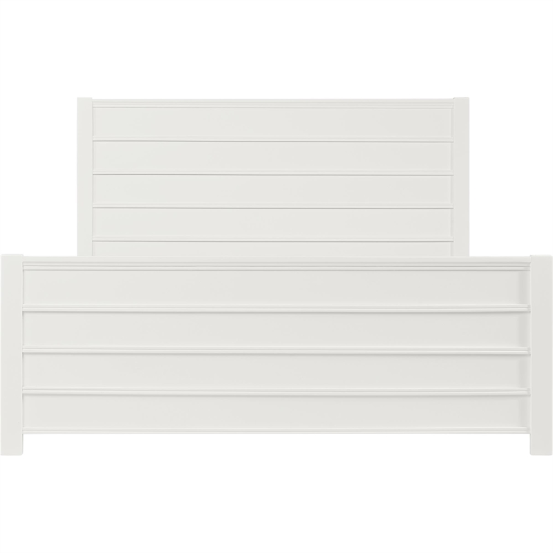 Caroline Wooden Platform Bed in White Queen