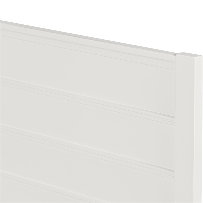 Caroline Wooden Platform Bed in White Queen