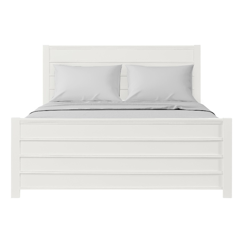 Caroline Wooden Platform Bed in White Queen
