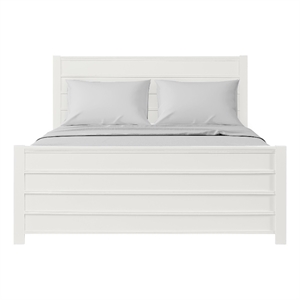 Caroline Wooden Platform Bed in White Queen