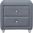 Carlisle King Platform Bed in Gray Fabric with 2 Nightstands