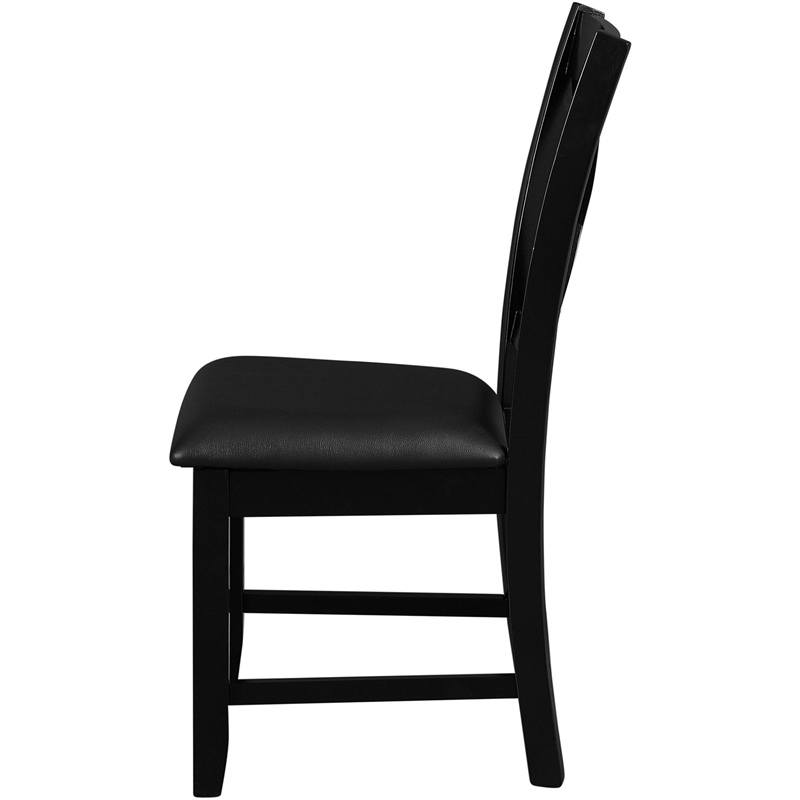 Kendal Upholstered Faux Leather Dining Chair (Set of 2) Black with Cross Back