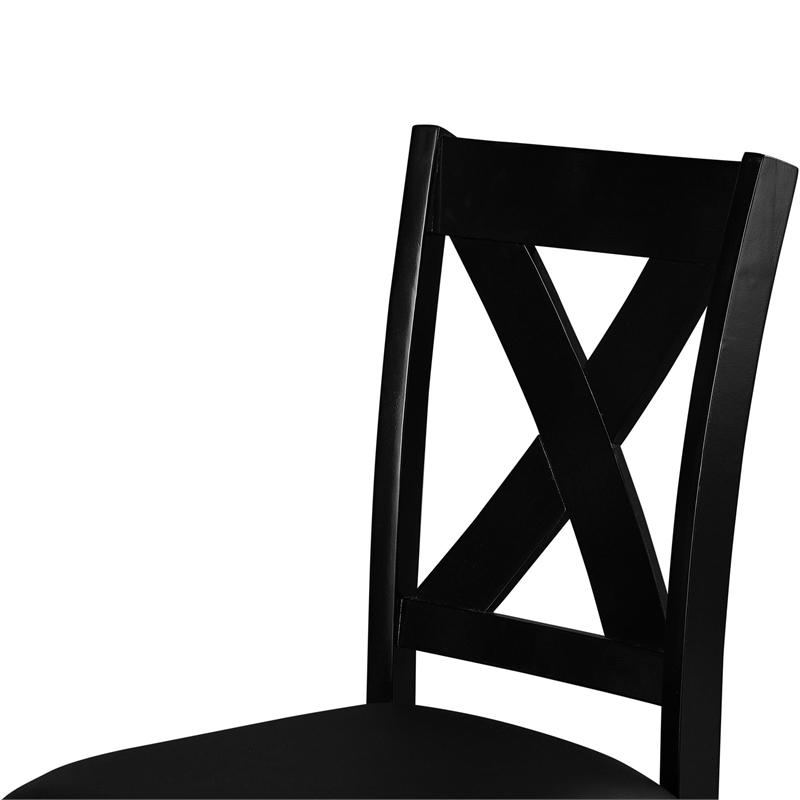 Kendal Upholstered Faux Leather Dining Chair (Set of 2) Black with Cross Back