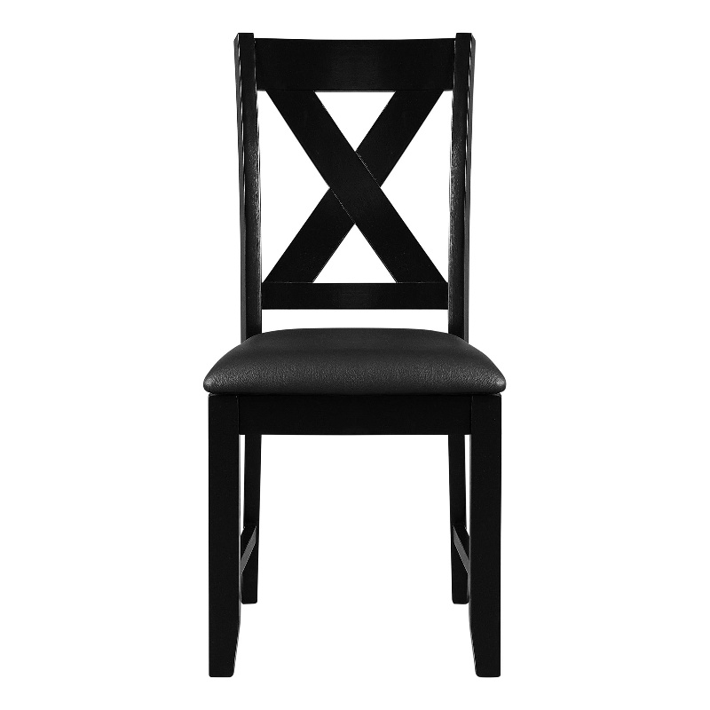 Kendal Upholstered Faux Leather Dining Chair (Set of 2) Black with Cross Back