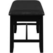 Kendal Upholstered Faux Leather Dining Bench Black with Straight Legs