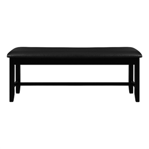 Kendal Upholstered Faux Leather Dining Bench Black with Straight Legs