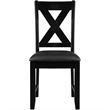 Kendal 6 Piece Wood Dining Set Black with Upholstered Seating