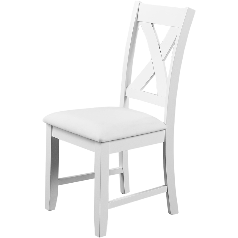 Kendal Upholstered Dining Chair (Set of 2) White with Cross Back