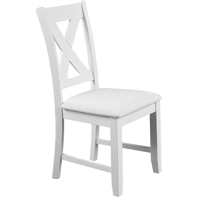 Kendal Upholstered Dining Chair (Set of 2) White with Cross Back