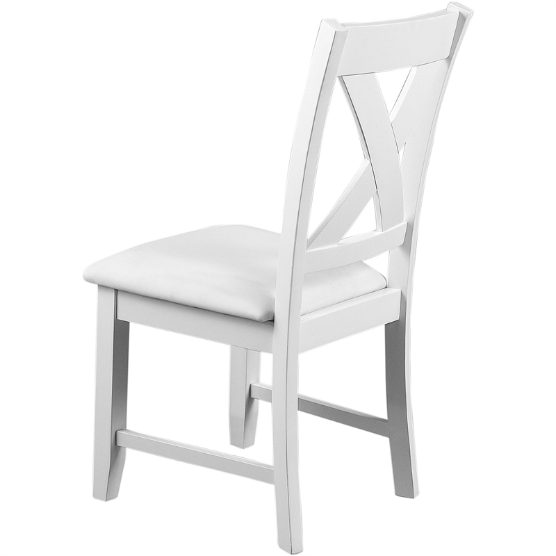 Kendal Upholstered Dining Chair (Set of 2) White with Cross Back