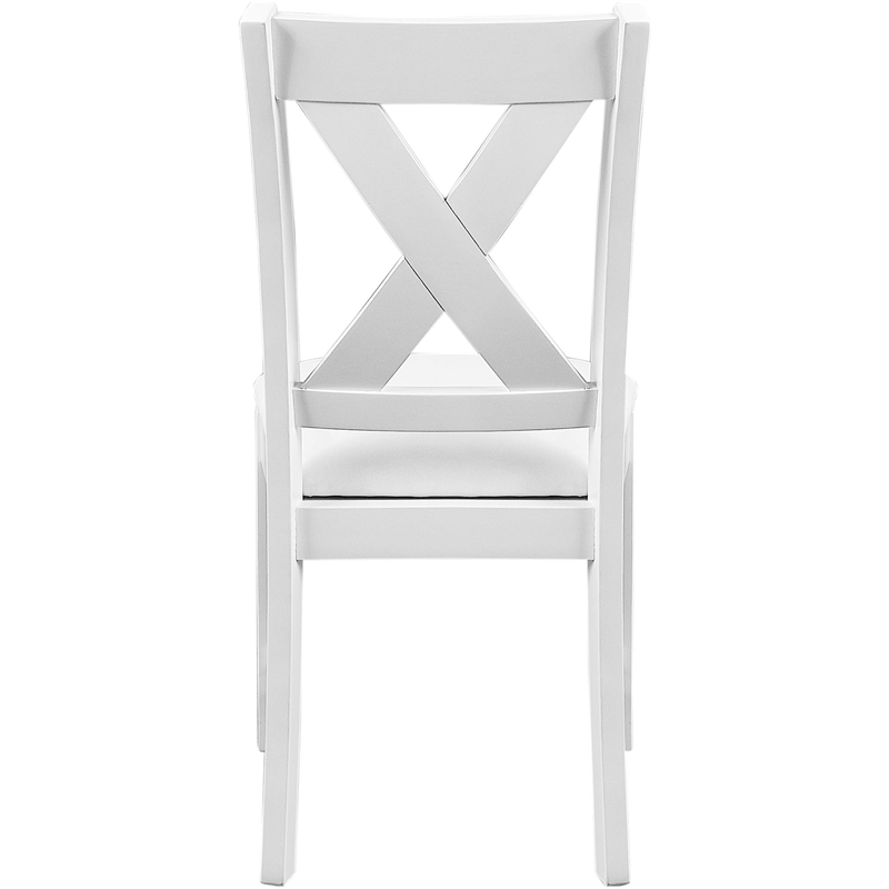 Kendal Upholstered Dining Chair (Set of 2) White with Cross Back