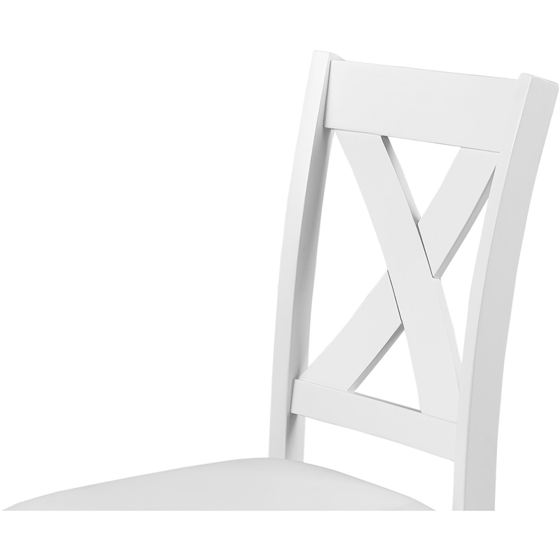 Kendal Upholstered Dining Chair (Set of 2) White with Cross Back