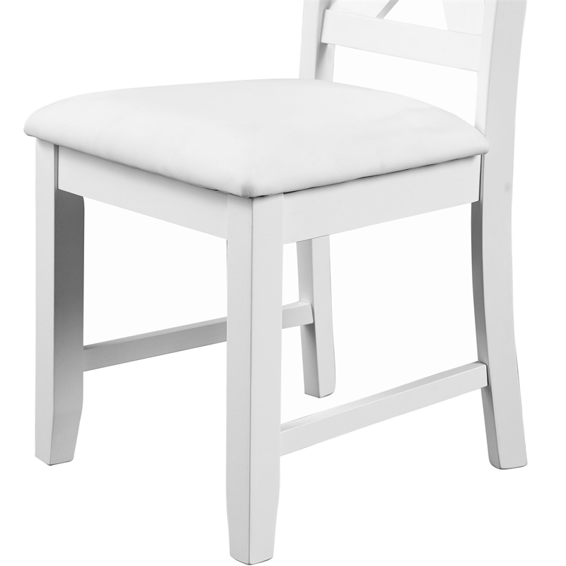 Kendal Upholstered Dining Chair (Set of 2) White with Cross Back