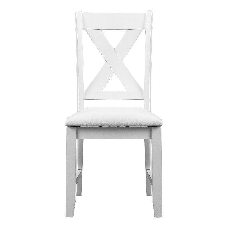 Kendal Upholstered Dining Chair (Set of 2) White with Cross Back