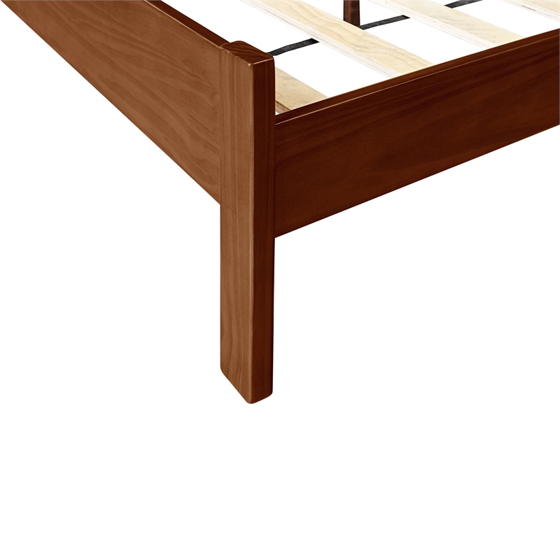Graham Wooden Platform Bed in Walnut Queen with 2 Nightstands