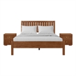 Graham Wooden Platform Bed in Walnut Queen with 2 Nightstands