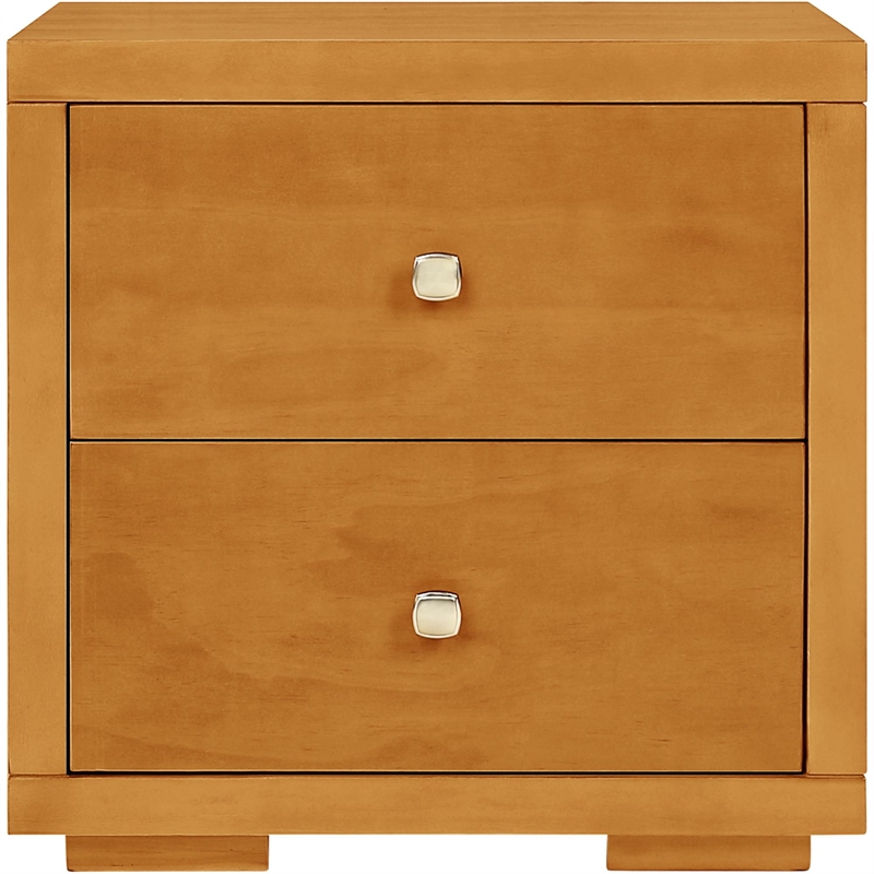 Graham Wooden Platform Bed in Oak Queen with 2 Nightstands