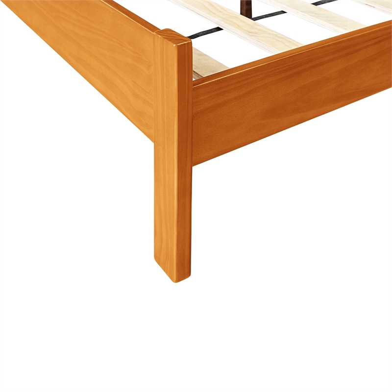 Graham Wooden Platform Bed in Cherry Queen with 2 Nightstands