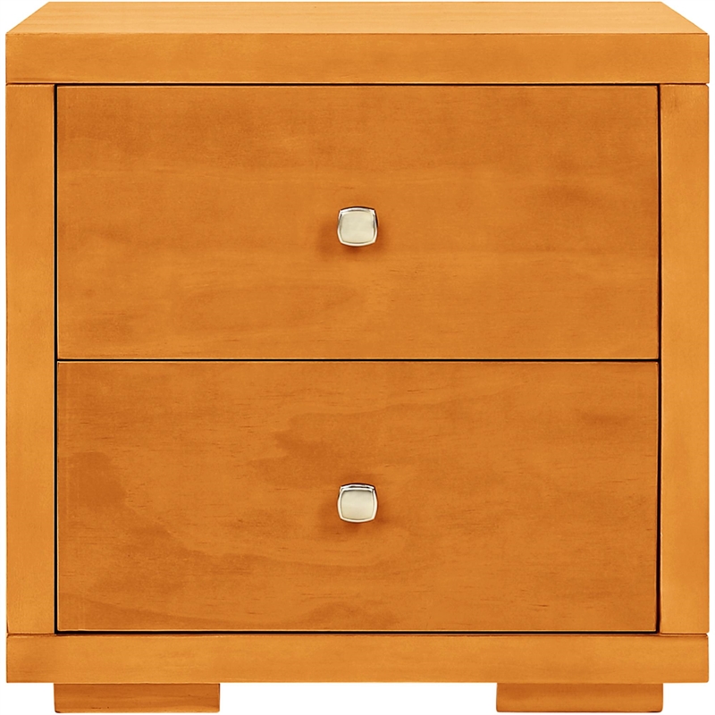 Graham Wooden Platform Bed in Cherry Queen with 2 Nightstands