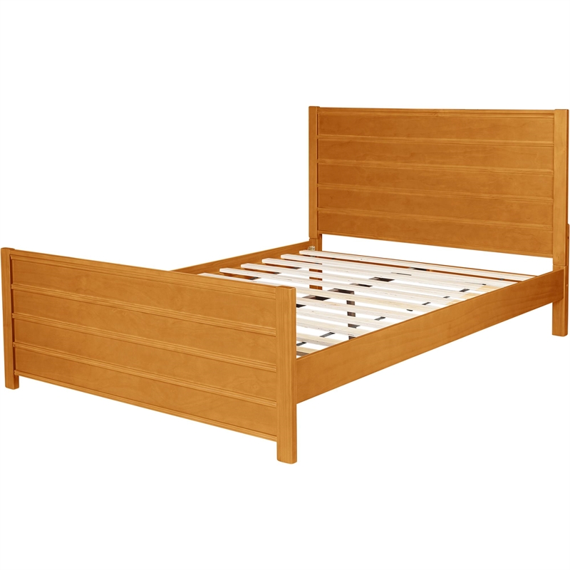 Caroline Wooden Platform Bed in Oak Queen