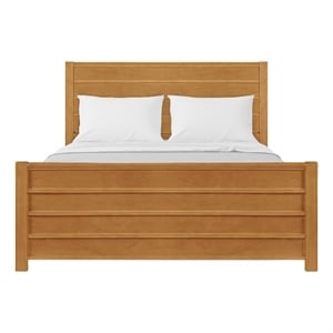 Caroline Wooden Platform Bed in Oak King