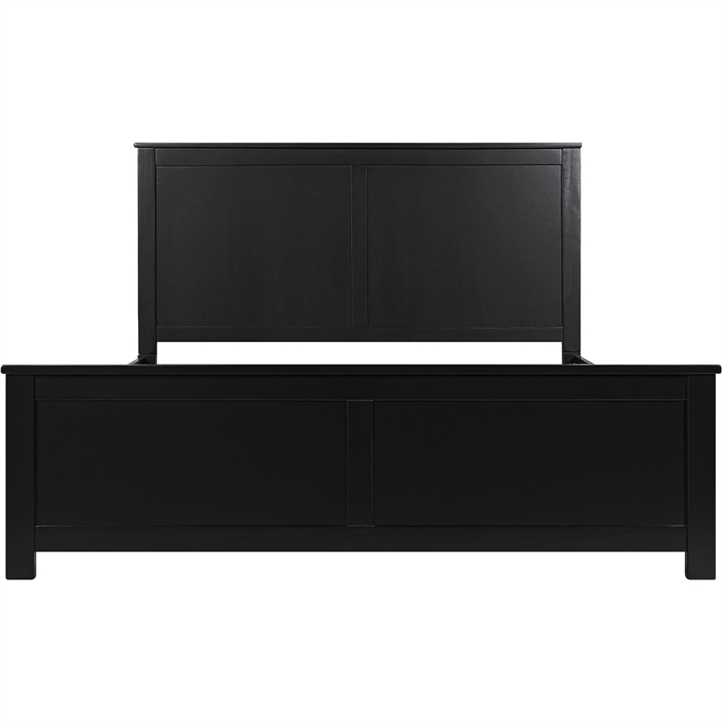 Winston Wooden Platform Bed in Black Queen