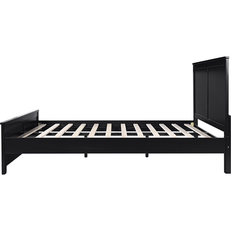 Winston Wooden Platform Bed in Black Queen