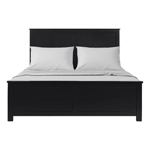 Winston Wooden Platform Bed in Black Queen