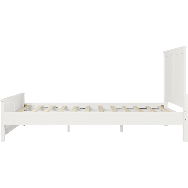 Winston Wooden Platform Bed in White Queen