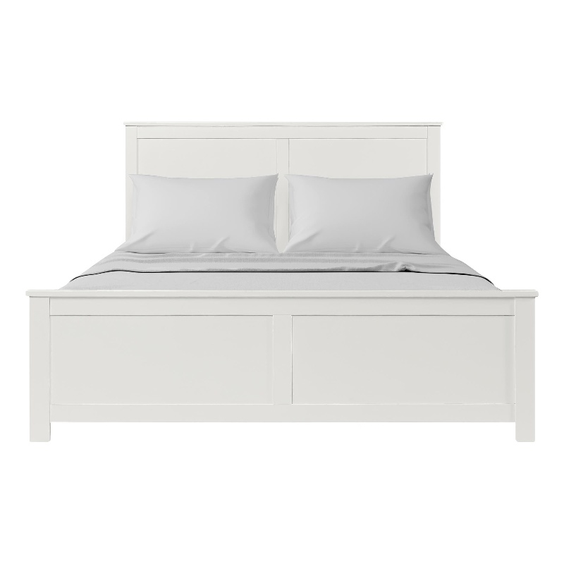 Winston Wooden Platform Bed in White Queen