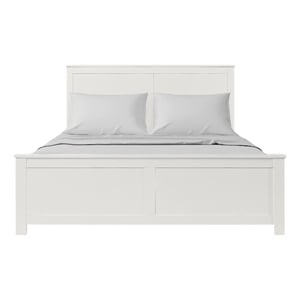 Winston Wooden Platform Bed in White Queen