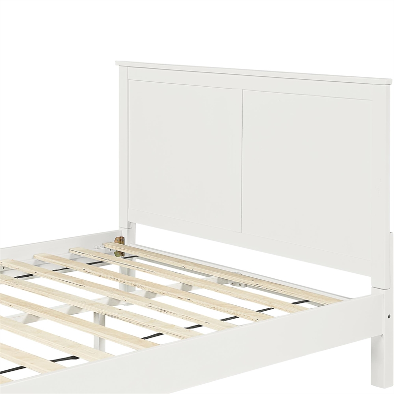Winston Wooden Platform Bed in White King