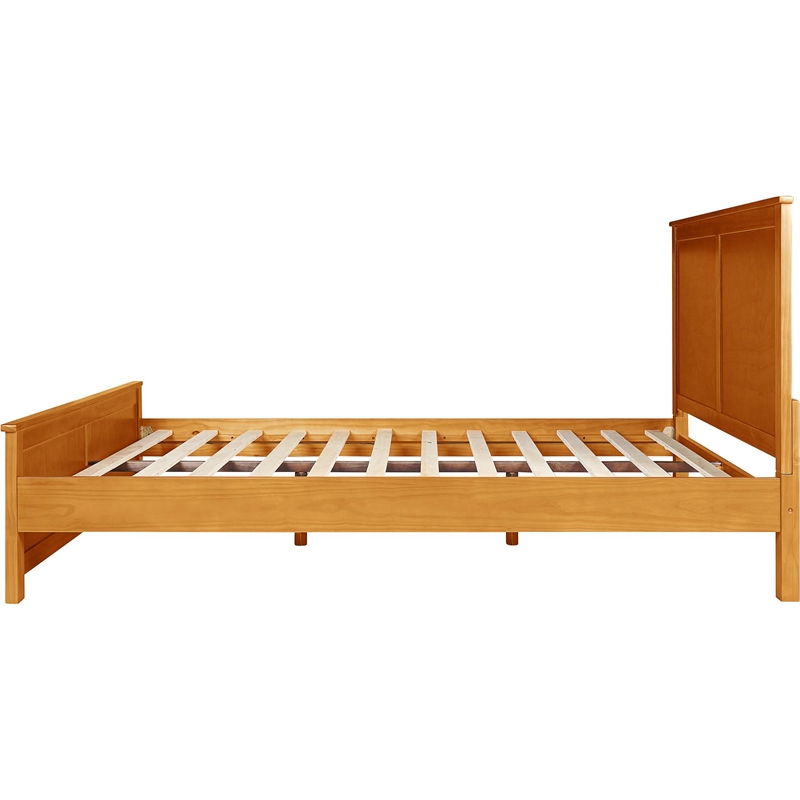 Winston Wooden Platform Bed in Oak Queen