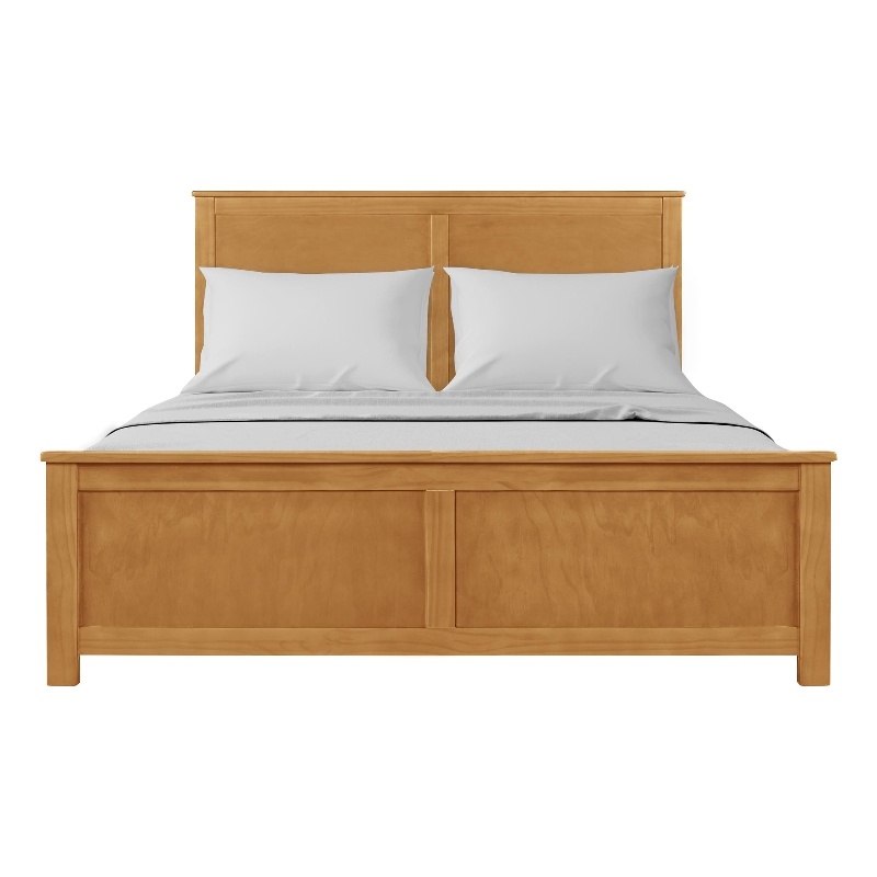 Winston Wooden Platform Bed in Oak King with Paneled Headboard and Footboard