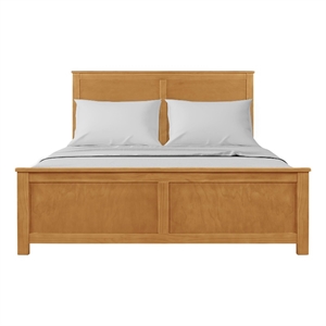 Winston Wooden Platform Bed in Oak King with Paneled Headboard and Footboard