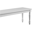 Philippe Wood Seat Dining Bench White with Turned Legs