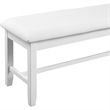 Kendal Upholstered Faux Leather Dining Bench White with Straight Legs