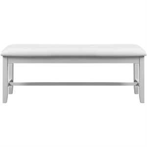 Kendal Upholstered Faux Leather Dining Bench White with Straight Legs