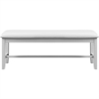Kendal Upholstered Faux Leather Dining Bench White with Straight Legs