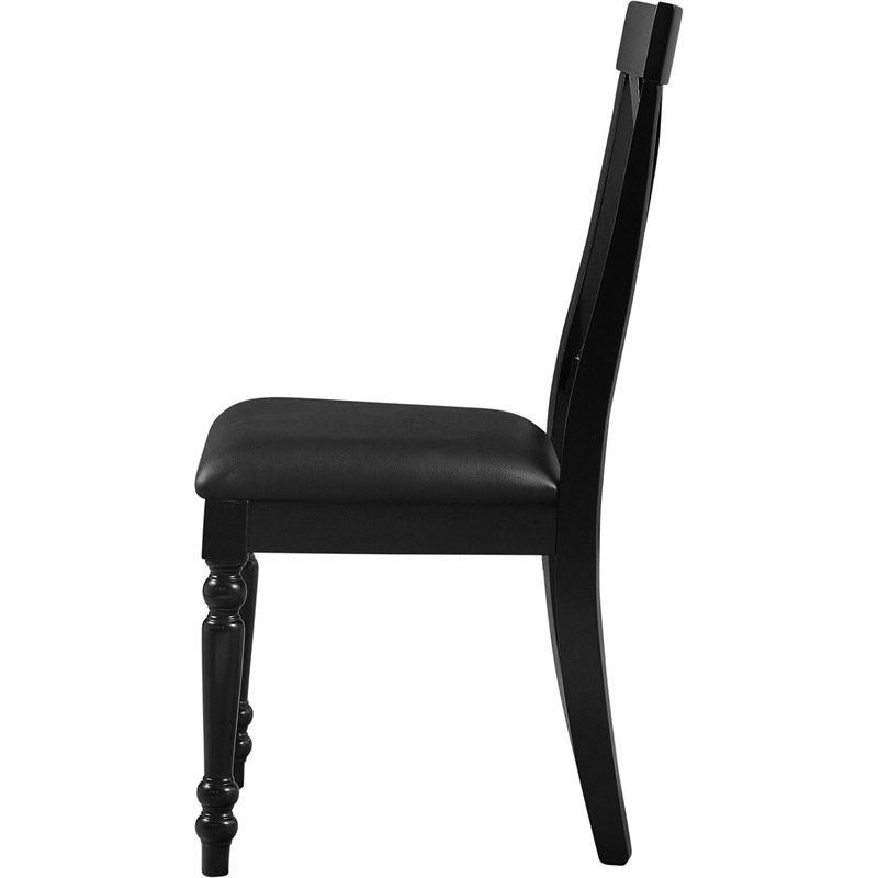 Philippe Upholstered Dining Chair (Set of 2) Black with Cross Back