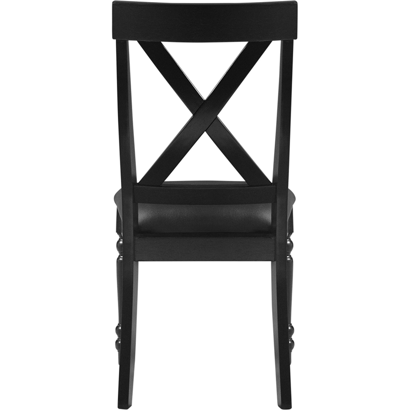 Philippe Upholstered Dining Chair (Set of 2) Black with Cross Back