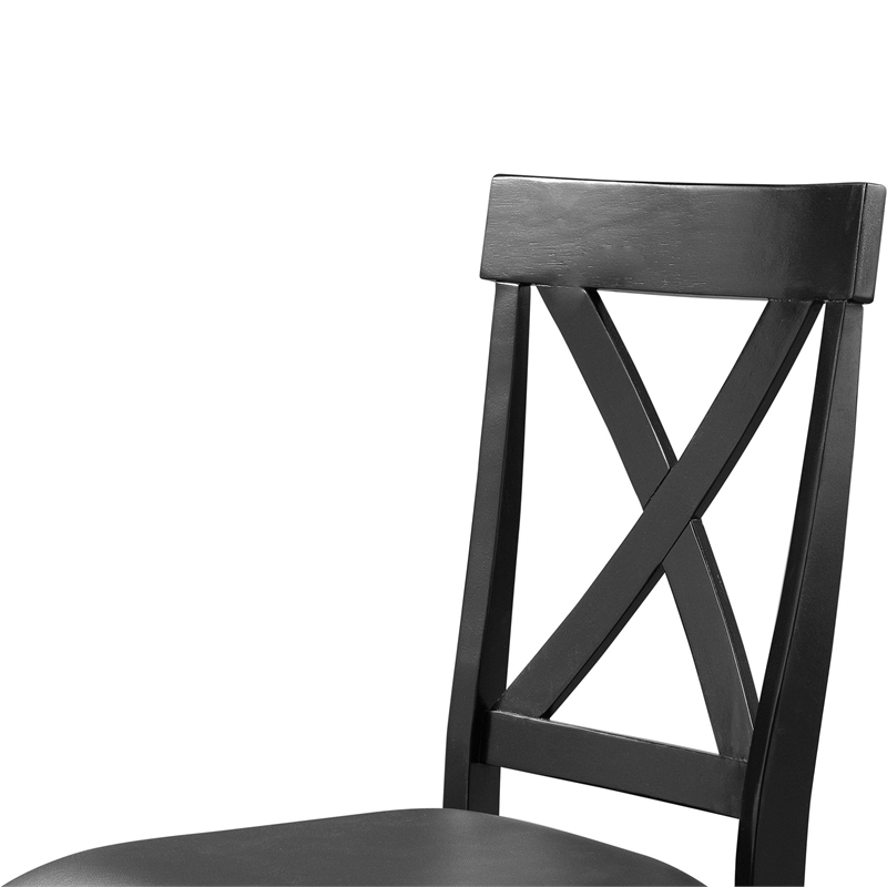 Philippe Upholstered Dining Chair (Set of 2) Black with Cross Back