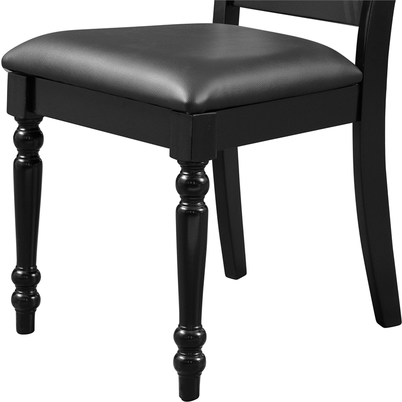 Philippe Upholstered Dining Chair (Set of 2) Black with Cross Back